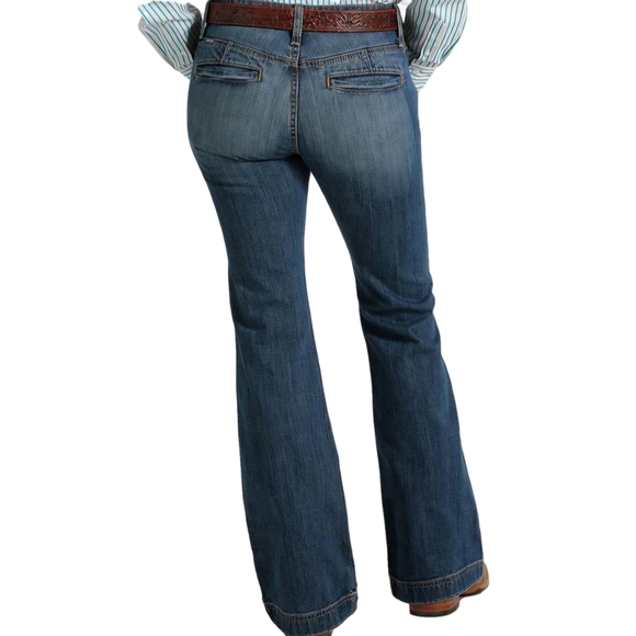 CINCH LYNDEN High Rise Medium Wash Flare Leg Trouser Jeans Size Waist 31 LONG - Picture 3 of 16